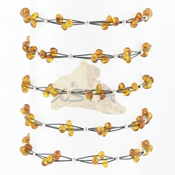 Amber bracelet Cognac with wire